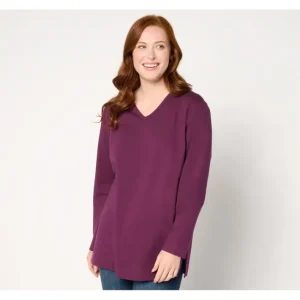 Fashion<Essentials Cotton Jersey Oversized V Neck Tunic - a world of fashionable women's clothing, including a wide selection of dresses and trendy accessories.