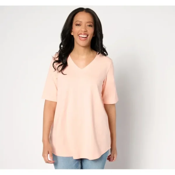 Essentials Elbow Sleeve Top with Seaming Detail - a world of fashionable women's clothing, including a wide selection of dresses and trendy accessories.> Hat