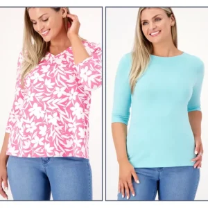Essentials Favorite Jersey Set of Two Knit Tops - a world of fashionable women's clothing, including a wide selection of dresses and trendy accessories.> Hat