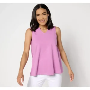 Essentials Favorite Jersey Split Neck Swing Tank - a world of fashionable women's clothing, including a wide selection of dresses and trendy accessories.> Hat