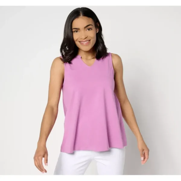 Essentials Favorite Jersey Split Neck Swing Tank - a world of fashionable women's clothing, including a wide selection of dresses and trendy accessories.> Hat