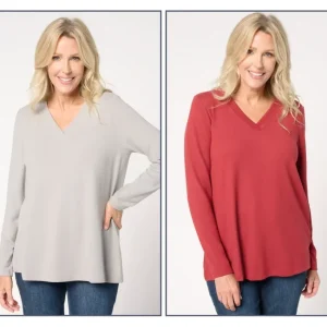 Fashion<Essentials Heavenly Jersey 2-Pack Swing Top - a world of fashionable women's clothing, including a wide selection of dresses and trendy accessories.