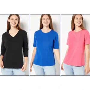Essentials Perfect Jersey Set of Three Knit Tops - a world of fashionable women's clothing, including a wide selection of dresses and trendy accessories.> Hat
