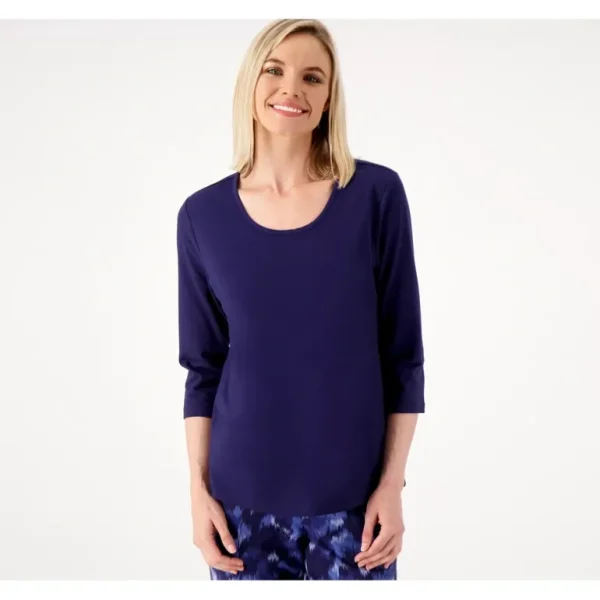 Essentials Perfect Jersey U-Neck 3/4 Sleeve Top - a world of fashionable women's clothing, including a wide selection of dresses and trendy accessories.> Hat