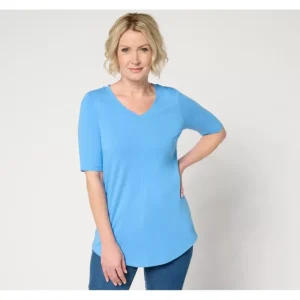 Fashion<Essentials Pet Favorite Jersey Elbow Sleeve V-Neck Tunic - a world of fashionable women's clothing, including a wide selection of dresses and trendy accessories.