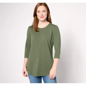 Fashion<Essentials Petite Favorite Jersey Puff Sleeve Tunic - a world of fashionable women's clothing, including a wide selection of dresses and trendy accessories.