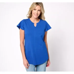 Essentials Reg Favorite Jersey Flutter Sleeve Tunic - a world of fashionable women's clothing, including a wide selection of dresses and trendy accessories.> Hat