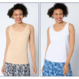 Fashion<Essentials So Soft Jersey 2-Pack Layering Tanks - a world of fashionable women's clothing, including a wide selection of dresses and trendy accessories.