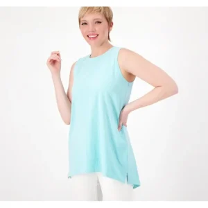Fashion<Essentials Textured Knit Hi-Low Crew Neck Tank - a world of fashionable women's clothing, including a wide selection of dresses and trendy accessories.
