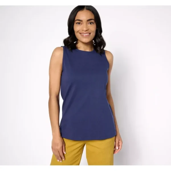 Fashion<Essentials True Cotton Jersey Crew Neck Tank Top - a world of fashionable women's clothing, including a wide selection of dresses and trendy accessories.