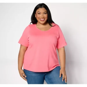 Fashion<Essentials True Cotton Jersey V-Neck Top - a world of fashionable women's clothing, including a wide selection of dresses and trendy accessories.