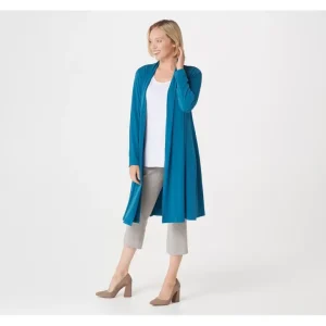 Every Day by Susan Graver Regular Liquid Knit Duster Cardigan - a world of fashionable women's clothing, including a wide selection of dresses and trendy accessories.> Hat