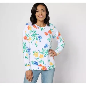 Fashion<Floral French Terry Long-Sleeve Pullover - a world of fashionable women's clothing, including a wide selection of dresses and trendy accessories.