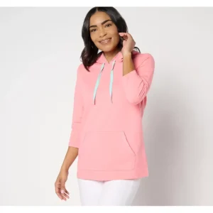 French Terry Hoodie Top with Kangaroo Pocket - a world of fashionable women's clothing, including a wide selection of dresses and trendy accessories.> Hat