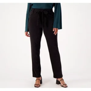 Fashion<Girl With Curves Glitter Knit Straight Leg Petite Pant - a world of fashionable women's clothing, including a wide selection of dresses and trendy accessories.