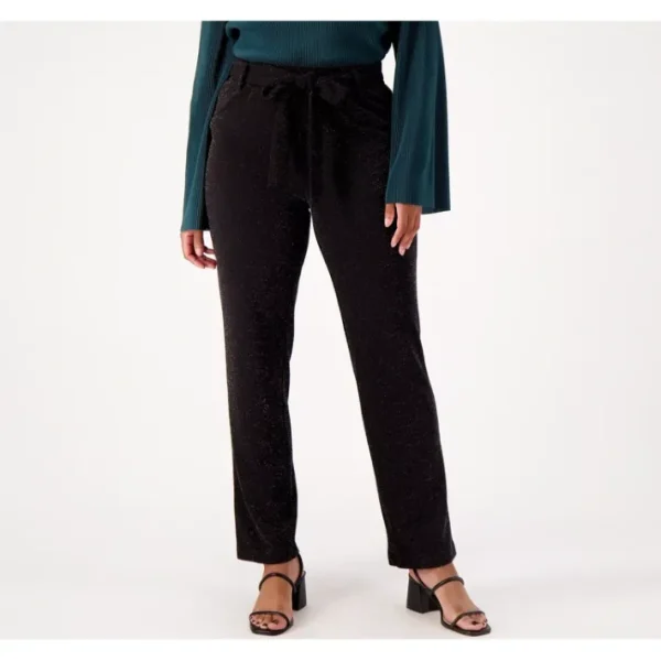 Fashion<Girl With Curves Glitter Knit Straight Leg Petite Pant - a world of fashionable women's clothing, including a wide selection of dresses and trendy accessories.