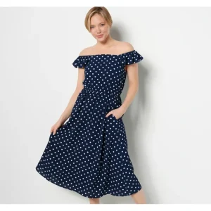 Dresses<Girl With Curves Petite Chiffon Ruffle Midi Dress - a world of fashionable women's clothing, including a wide selection of dresses and trendy accessories.