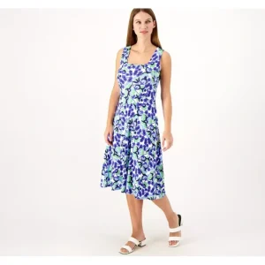 Dresses<Girl With Curves Petite Knit Squareneck Sundress - a world of fashionable women's clothing, including a wide selection of dresses and trendy accessories.