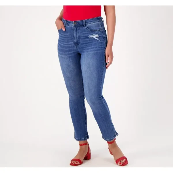 Girl with Curves Regular Slim Leg Crop Jean with Side Slit - a world of fashionable women's clothing, including a wide selection of dresses and trendy accessories.> Hat