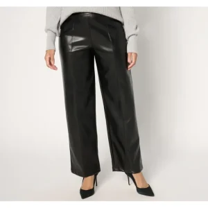 Fashion<GRAVER Susan Graver Petite Stretch Faux Leather Wide-Leg Pants - a world of fashionable women's clothing, including a wide selection of dresses and trendy accessories.