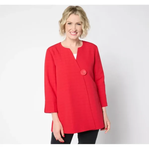 GRAVER Susan Graver Printed Crinkle Satin Swing Jacket - a world of fashionable women's clothing, including a wide selection of dresses and trendy accessories.> Hat