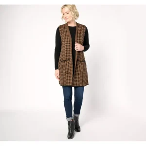 GRAVER Susan Graver Reg Jacquard Knit Open Front Vest - a world of fashionable women's clothing, including a wide selection of dresses and trendy accessories.> Hat