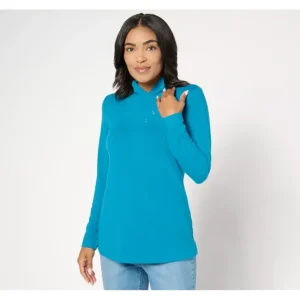 Fashion<Heavenly Jersey Long-Sleeve Button-Neckline Knit Top - a world of fashionable women's clothing, including a wide selection of dresses and trendy accessories.