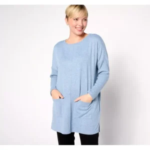 Fashion<Heavenly Jersey Petite Relaxed Fit Boatneck Tunic - a world of fashionable women's clothing, including a wide selection of dresses and trendy accessories.