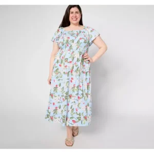 Dresses<Heritage Tall Printed Knit Gauze Midi Dress - a world of fashionable women's clothing, including a wide selection of dresses and trendy accessories.