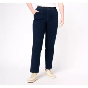 Fashion<"How Timeless" Reg 4-Pocket Pull-On Jeans - a world of fashionable women's clothing, including a wide selection of dresses and trendy accessories.