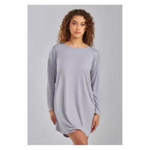 Dresses<iCollection Brushed Modal Long Sleeve Lounge Dress - a world of fashionable women's clothing, including a wide selection of dresses and trendy accessories.