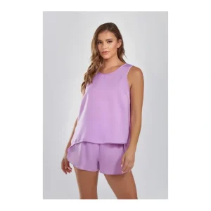 iCollection Crepe Brushed Satin V-Back Top Shorts Lounge Set - a world of fashionable women's clothing, including a wide selection of dresses and trendy accessories.> Hat