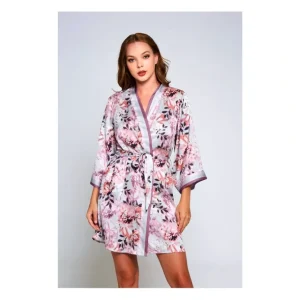 iCollection Floral Print Satin Robe - a world of fashionable women's clothing, including a wide selection of dresses and trendy accessories.> Hat