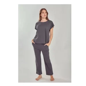 Dresses<iCollection Knit Short Sleeve Top Pant Pajama Lounge Set - a world of fashionable women's clothing, including a wide selection of dresses and trendy accessories.