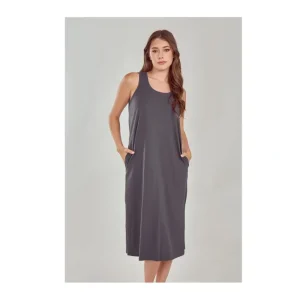 Dresses<iCollection Knit Tank Lounge Dress with Pockets - a world of fashionable women's clothing, including a wide selection of dresses and trendy accessories.