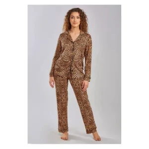 iCollection Modal Animal Print Button-Up PajamaLounge Set - a world of fashionable women's clothing, including a wide selection of dresses and trendy accessories.> Hat