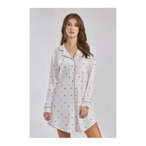 iCollection Modal Red Hearts Button-Up Pajama Lounge Dress - a world of fashionable women's clothing, including a wide selection of dresses and trendy accessories.> Hat