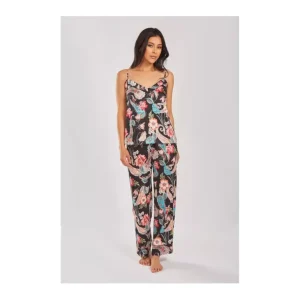 iCollection Printed Satin Cami Pant Set w/ Piping Details - a world of fashionable women's clothing, including a wide selection of dresses and trendy accessories.> Hat