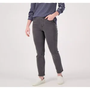Isaaac Mizrahi Live! Tall True Denim Frayed Hem Jeans - a world of fashionable women's clothing, including a wide selection of dresses and trendy accessories.> Hat