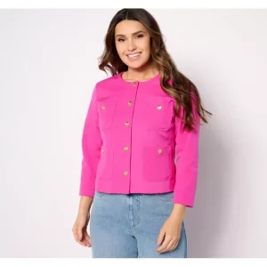 Dresses<Isaac Mizrahi Live! 24/7 Stretch Lady Jacket - a world of fashionable women's clothing, including a wide selection of dresses and trendy accessories.