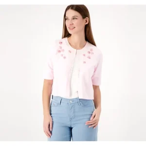 Isaac Mizrahi Live! Always Isaac Embellished Sweater - a world of fashionable women's clothing, including a wide selection of dresses and trendy accessories.> Hat