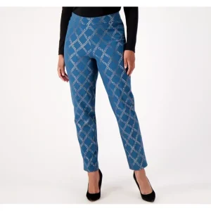 Isaac Mizrahi Live! Always Isaac Regular Foil Pant - a world of fashionable women's clothing, including a wide selection of dresses and trendy accessories.> Hat