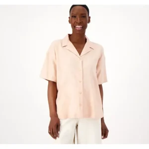 Isaac Mizrahi Live! Bridgehampton Linen Resort Shirt - a world of fashionable women's clothing, including a wide selection of dresses and trendy accessories.> Hat