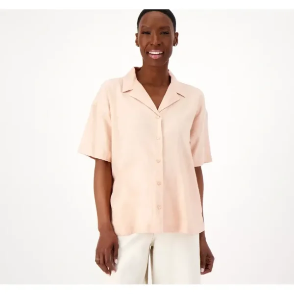 Isaac Mizrahi Live! Bridgehampton Linen Resort Shirt - a world of fashionable women's clothing, including a wide selection of dresses and trendy accessories.> Hat