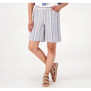 Isaac Mizrahi Live Bridgehampton Regular Linen Shorts - a world of fashionable women's clothing, including a wide selection of dresses and trendy accessories.> Hat