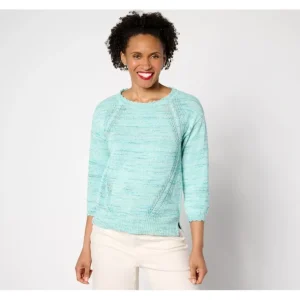 Isaac Mizrahi Live! Bridgehampton Space Dye Pull- over Sweater - a world of fashionable women's clothing, including a wide selection of dresses and trendy accessories.> Hat