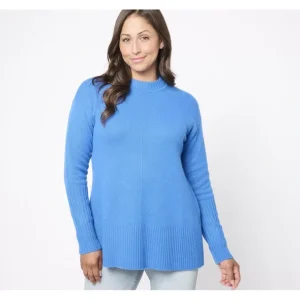 Isaac Mizrahi Live! Cashmere A-Line High Crew Neck Pullover - a world of fashionable women's clothing, including a wide selection of dresses and trendy accessories.> Hat