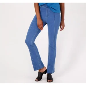 Isaac Mizrahi Live Divine Denim Petite Pull On Bootcut Jeans - a world of fashionable women's clothing, including a wide selection of dresses and trendy accessories.> Hat