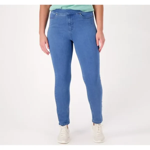 Shop All<Isaac Mizrahi Live Divine Denim Petite Pull On Slim Leg Jeans - a world of fashionable women's clothing, including a wide selection of dresses and trendy accessories.