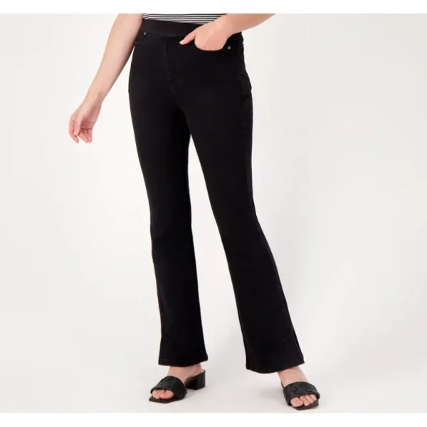 Isaac Mizrahi Live! Divine Denim Regular Pull on Bootcut - a world of fashionable women's clothing, including a wide selection of dresses and trendy accessories.> Hat